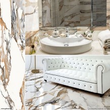 CALACATTA GOLD Rettificato:Γυαλιστερά Δαπέδου &Τοίχου Τύπου Μάρμαρο 61x121cm
